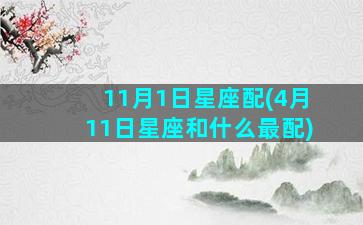 11月1日星座配(4月11日星座和什么最配)