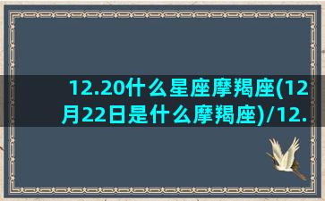 12.20什么星座摩羯座(12月22日是什么摩羯座)/12.20什么星座摩羯座(12月22日是什么摩羯座)-我的网站