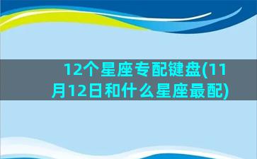 12个星座专配键盘(11月12日和什么星座最配)