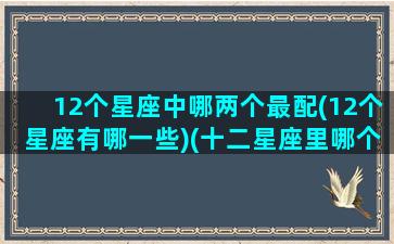 12个星座中哪两个最配(12个星座有哪一些)(十二星座里哪个星座和哪个星座最配)