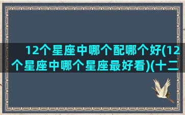 12个星座中哪个配哪个好(12个星座中哪个星座最好看)(十二星座里哪个星座和哪个星座最配)