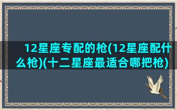 12星座专配的枪(12星座配什么枪)(十二星座最适合哪把枪)