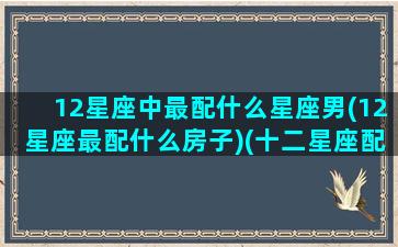 12星座中最配什么星座男(12星座最配什么房子)(十二星座配什么男)