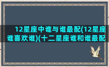 12星座中谁与谁最配(12星座谁喜欢谁)(十二星座谁和谁最配做男女朋友)