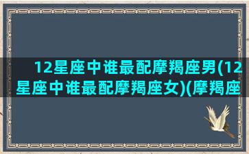 12星座中谁最配摩羯座男(12星座中谁最配摩羯座女)(摩羯座最配哪个星座的男生)