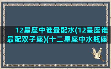 12星座中谁最配水(12星座谁最配双子座)(十二星座中水瓶座和谁最配)