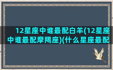 12星座中谁最配白羊(12星座中谁最配摩羯座)(什么星座最配白羊)