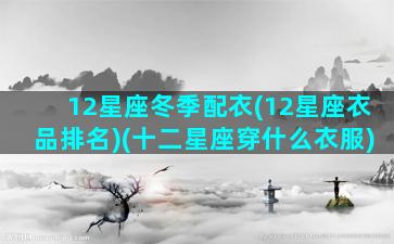 12星座冬季配衣(12星座衣品排名)(十二星座穿什么衣服)