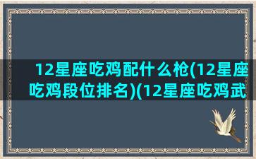 12星座吃鸡配什么枪(12星座吃鸡段位排名)(12星座吃鸡武器排名)