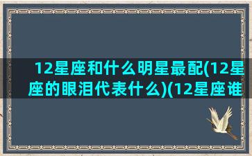 12星座和什么明星最配(12星座的眼泪代表什么)(12星座谁和谁最搭配)