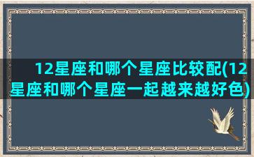 12星座和哪个星座比较配(12星座和哪个星座一起越来越好色)(12星座跟什么星座配对)