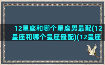 12星座和哪个星座男最配(12星座和哪个星座最配)(12星座配什么星座男生)