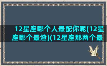 12星座哪个人最配你呢(12星座哪个最渣)(12星座那两个最配)