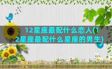 12星座最配什么恋人(12星座最配什么星座的男生)