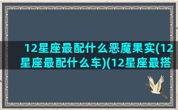 12星座最配什么恶魔果实(12星座最配什么车)(12星座最搭配什么星座)