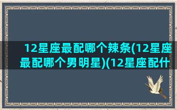 12星座最配哪个辣条(12星座最配哪个男明星)(12星座配什么男生)