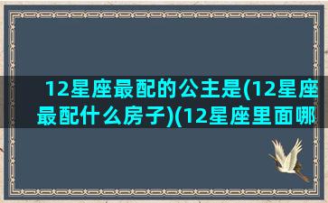 12星座最配的公主是(12星座最配什么房子)(12星座里面哪个公主最漂亮)