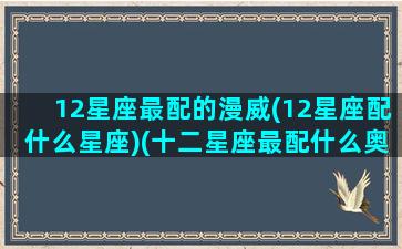 12星座最配的漫威(12星座配什么星座)(十二星座最配什么奥特曼)