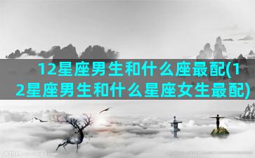 12星座男生和什么座最配(12星座男生和什么星座女生最配)