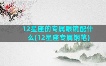 12星座的专属眼镜配什么(12星座专属钢笔)