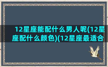 12星座能配什么男人呢(12星座配什么颜色)(12星座最适合的颜色)