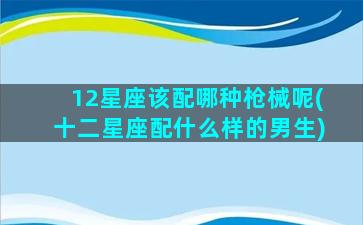 12星座该配哪种枪械呢(十二星座配什么样的男生)