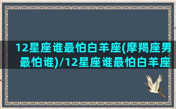 12星座谁最怕白羊座(摩羯座男最怕谁)/12星座谁最怕白羊座(摩羯座男最怕谁)-我的网站