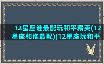 12星座谁最配玩和平精英(12星座和谁最配)(12星座玩和平精英都是什么排位)