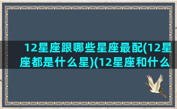 12星座跟哪些星座最配(12星座都是什么星)(12星座和什么座最配对)