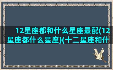 12星座都和什么星座最配(12星座都什么星座)(十二星座和什么星座配对)