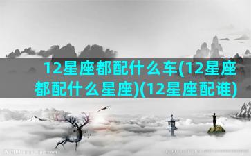 12星座都配什么车(12星座都配什么星座)(12星座配谁)