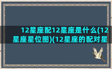 12星座配12星座是什么(12星座星位图)(12星座的配对星座配对)