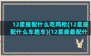 12星座配什么吃鸡枪(12星座配什么车跑车)(12星座最配什么跑车)