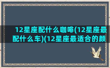 12星座配什么咖啡(12星座最配什么车)(12星座最适合的颜色)