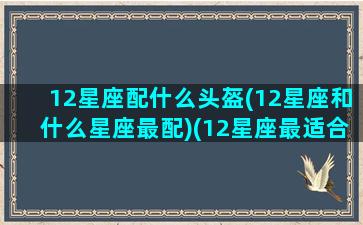 12星座配什么头盔(12星座和什么星座最配)(12星座最适合的颜色)