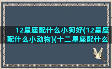 12星座配什么小狗好(12星座配什么小动物)(十二星座配什么星座最好)