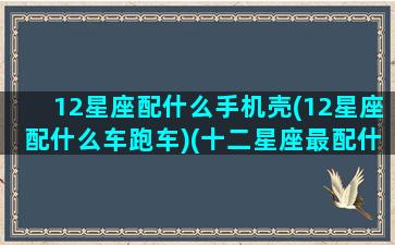 12星座配什么手机壳(12星座配什么车跑车)(十二星座最配什么手机)