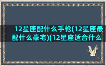 12星座配什么手枪(12星座最配什么豪宅)(12星座适合什么枪)