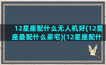 12星座配什么无人机好(12星座最配什么豪宅)(12星座配什么豪车)