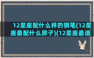 12星座配什么样的钢笔(12星座最配什么房子)(12星座最适合的颜色)