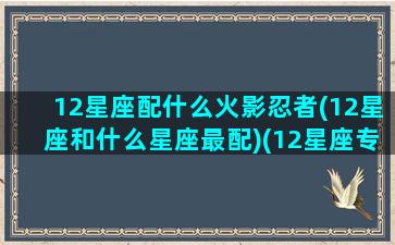 12星座配什么火影忍者(12星座和什么星座最配)(12星座专属火影忍者人物)