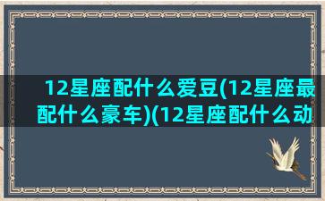 12星座配什么爱豆(12星座最配什么豪车)(12星座配什么动物)