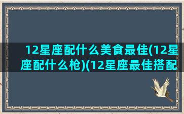 12星座配什么美食最佳(12星座配什么枪)(12星座最佳搭配)