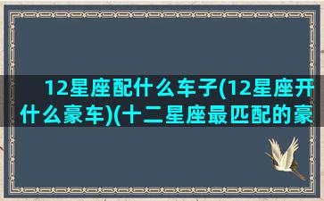 12星座配什么车子(12星座开什么豪车)(十二星座最匹配的豪车或跑车)