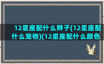 12星座配什么辫子(12星座配什么宠物)(12星座配什么颜色)