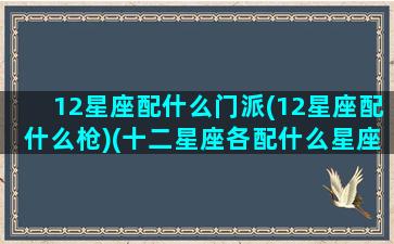 12星座配什么门派(12星座配什么枪)(十二星座各配什么星座)