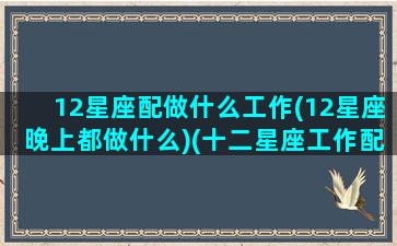 12星座配做什么工作(12星座晚上都做什么)(十二星座工作配对)