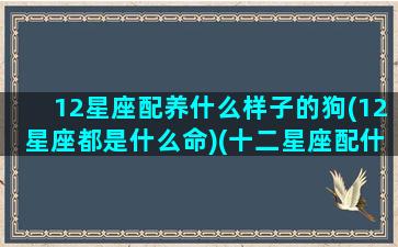 12星座配养什么样子的狗(12星座都是什么命)(十二星座配什么狗)