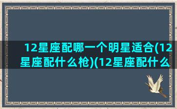 12星座配哪一个明星适合(12星座配什么枪)(12星座配什么星座最好)