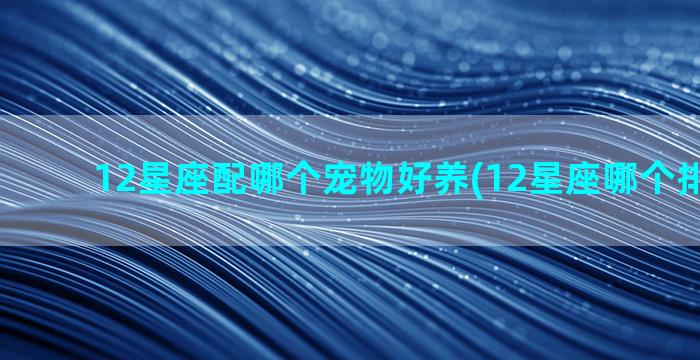 12星座配哪个宠物好养(12星座哪个排第一名)